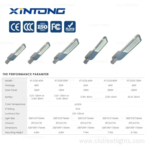 Xintong 60W 100W All-in-One Waterproof Outdoor Solar Street Light